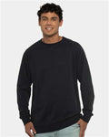 Next Level 9000 Unisex Laguna Raglan Crewneck Sweatshirt - Black - model front