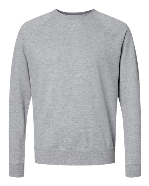 Next Level 9000 Unisex Laguna Raglan Crewneck Sweatshirt - Heather Grey - front