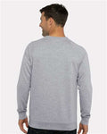 Next Level 9000 Unisex Laguna Raglan Crewneck Sweatshirt - Heather Grey - model back