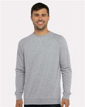 Next Level 9000 Unisex Laguna Raglan Crewneck Sweatshirt - Heather Grey - model front