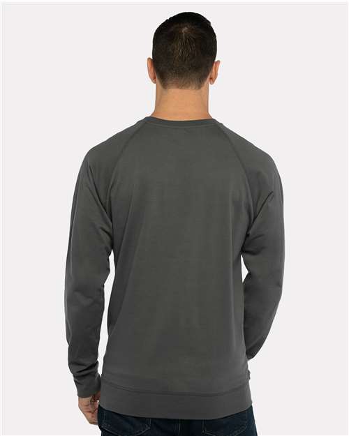 Next Level 9000 Unisex Laguna Raglan Crewneck Sweatshirt - Heavy Metal - model back