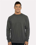 Next Level 9000 Unisex Laguna Raglan Crewneck Sweatshirt - Heavy Metal - model front