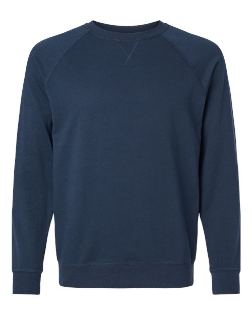 Next Level 9000 Unisex Laguna Raglan Crewneck Sweatshirt - Midnight Navy - front