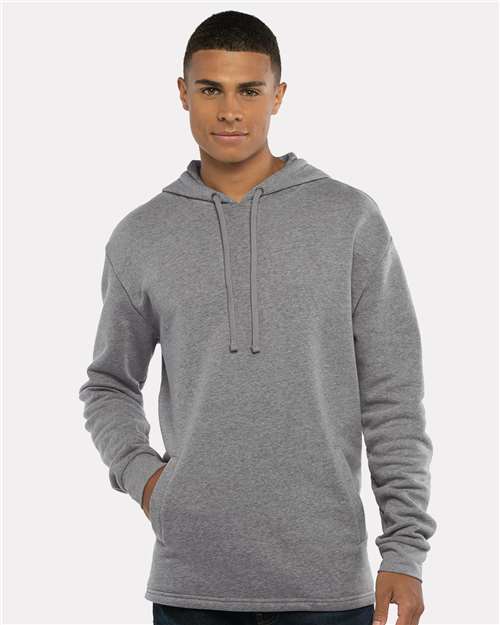 Next Level 9300 Unisex Malibu Welt Pocket Hoodie Sweatshirt - Heather Grey - model front