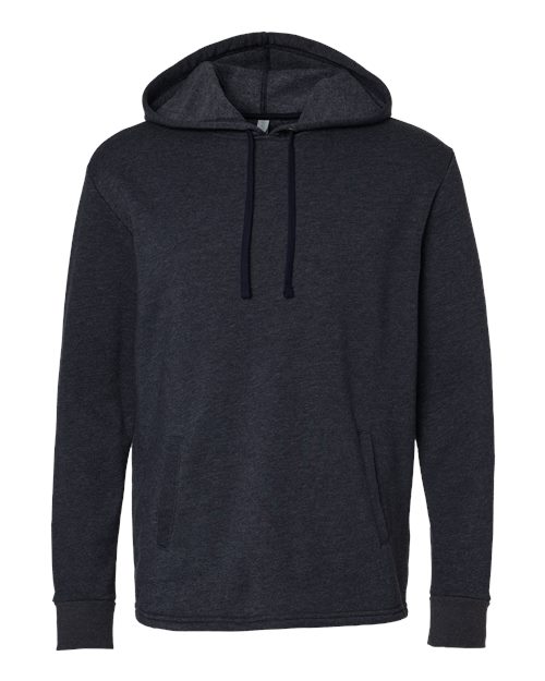 Next Level 9300 Unisex Malibu Welt Pocket Hoodie Sweatshirt - Heather Midnight Navy - front