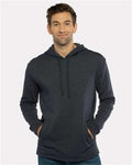 Next Level 9300 Unisex Malibu Welt Pocket Hoodie Sweatshirt - Heather Midnight Navy - model front