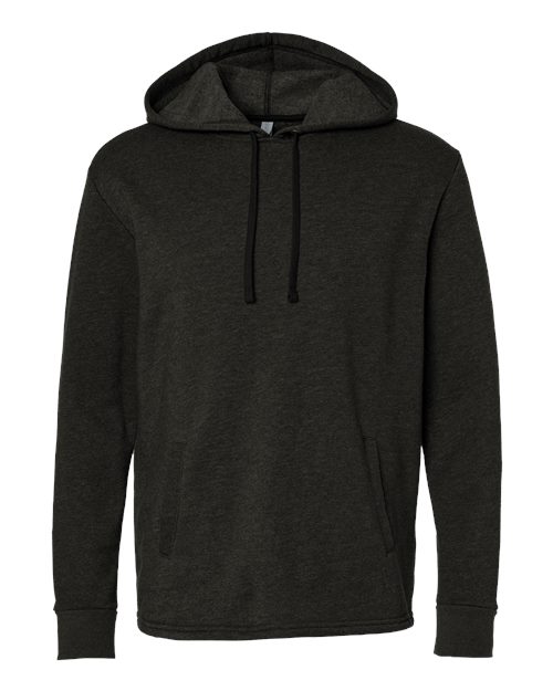 Next Level 9300 Unisex Malibu Welt Pocket Hoodie Sweatshirt - Heather Black - front