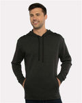 Next Level 9300 Unisex Malibu Welt Pocket Hoodie Sweatshirt - Heather Black - model front