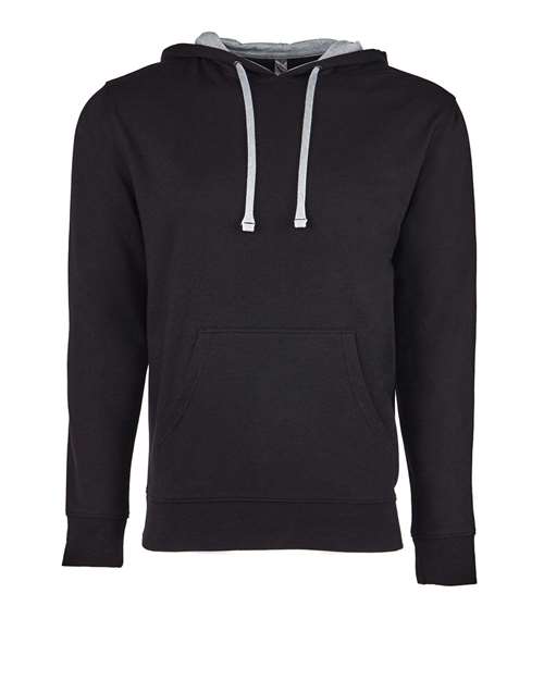 Next Level 9301 Unisex Laguna Hoodie Sweatshirt - Black/ Heather Grey - front