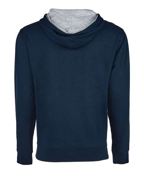 Next Level 9301 Unisex Laguna Hoodie Sweatshirt - Midnight Navy/ Heather Grey - back