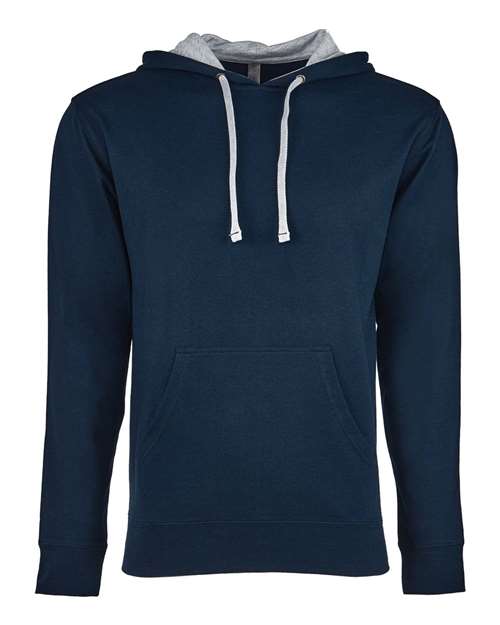 Next Level 9301 Unisex Laguna Hoodie Sweatshirt - Midnight Navy/ Heather Grey - front