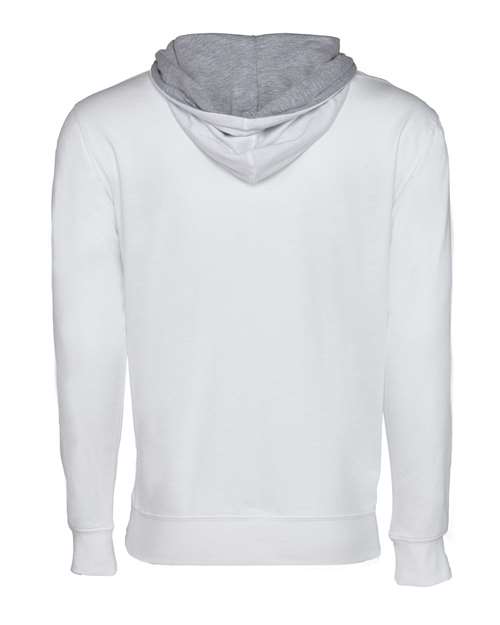 Next Level 9301 Unisex Laguna Hoodie Sweatshirt - White/ Heather Grey - back