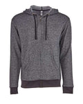 Next Level 9600 Unisex Pacifica Full-Zip Hoodie Sweatshirt - Black - front