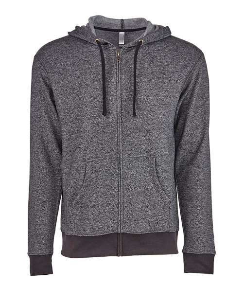 Next Level 9600 Unisex Pacifica Full-Zip Hoodie Sweatshirt - Black - front