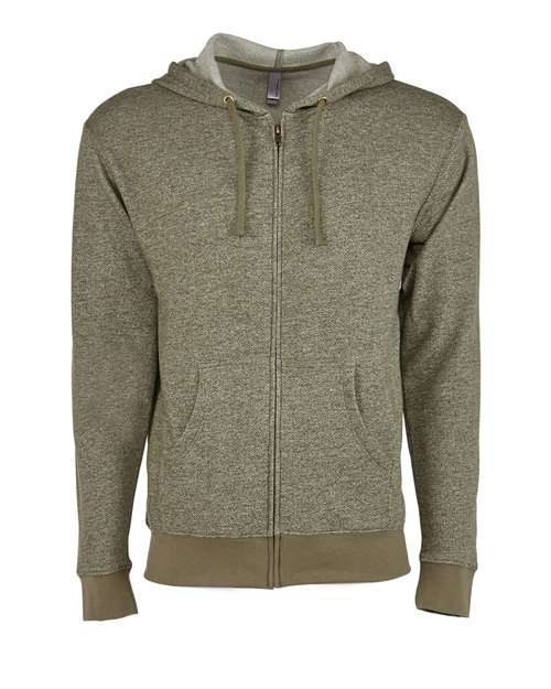Next Level 9600 Unisex Pacifica Full-Zip Hoodie Sweatshirt - Military Green - front