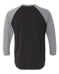 Next Level 6051 Unisex Triblend Three-Quarter Raglan T-Shirt - Premium Heather Sleeves/ Vintage Black Body - back