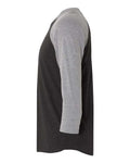 Next Level 6051 Unisex Triblend Three-Quarter Raglan T-Shirt - Premium Heather Sleeves/ Vintage Black Body - side