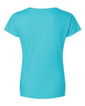 LAT 3507 Women's Fine Jersey V-Neck Tee - Caribbean - back