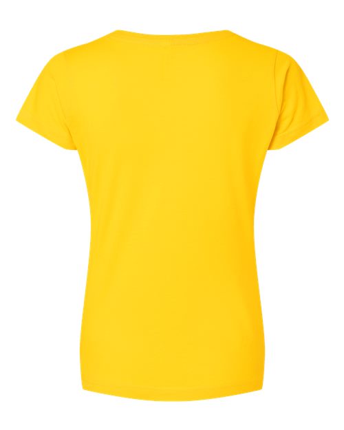 LAT 3507 Women's Fine Jersey V-Neck Tee - Yellow - back
