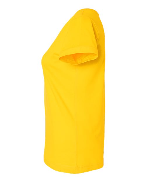 LAT 3507 Women's Fine Jersey V-Neck Tee - Yellow - side