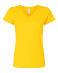 LAT 3507 Women's Fine Jersey V-Neck Tee - Yellow - front