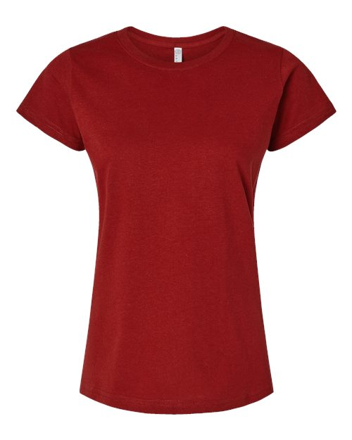 LAT 3516 Women's Fine Jersey Tee - Garnet - front