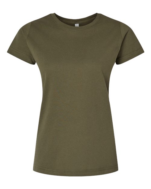 LAT 3516 Women's Fine Jersey Tee - Military Green - front
