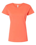LAT 3516 Women's Fine Jersey Tee - Papaya - front