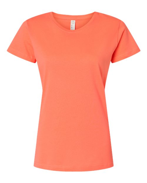 LAT 3516 Women's Fine Jersey Tee - Papaya - front