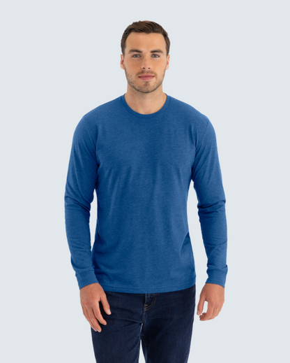 Classic Crew Long Sleeve T-Shirt in Cool Blue, front view