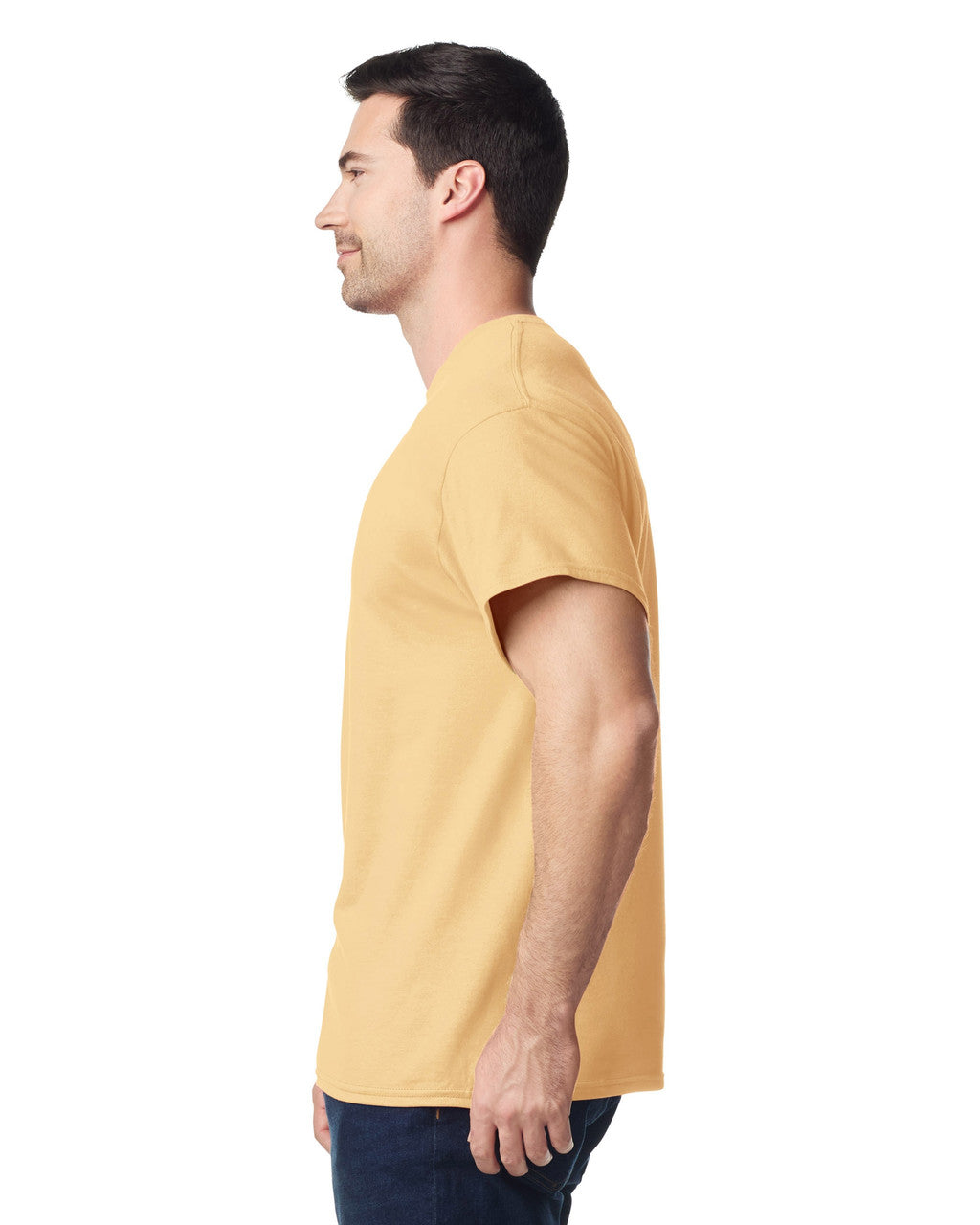 Gildan G500 Heavy Cotton T-Shirt - Yellow Haze - model side