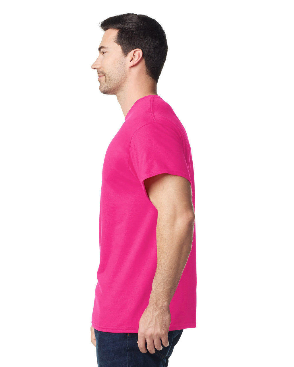 Gildan G500 Heavy Cotton T-Shirt - Heliconia - model side