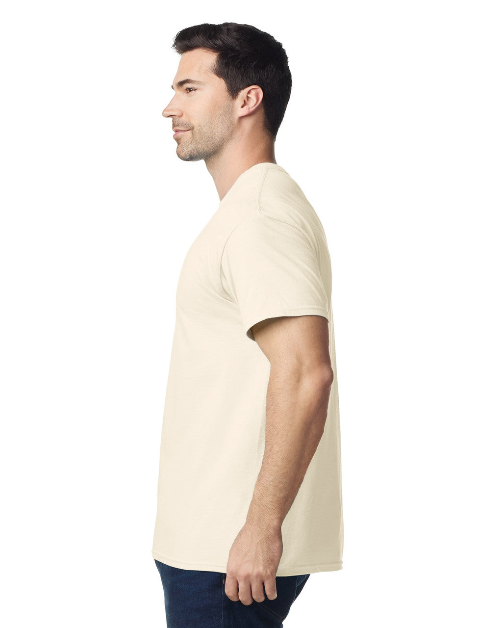 Gildan G500 Heavy Cotton T-Shirt - Natural - model side