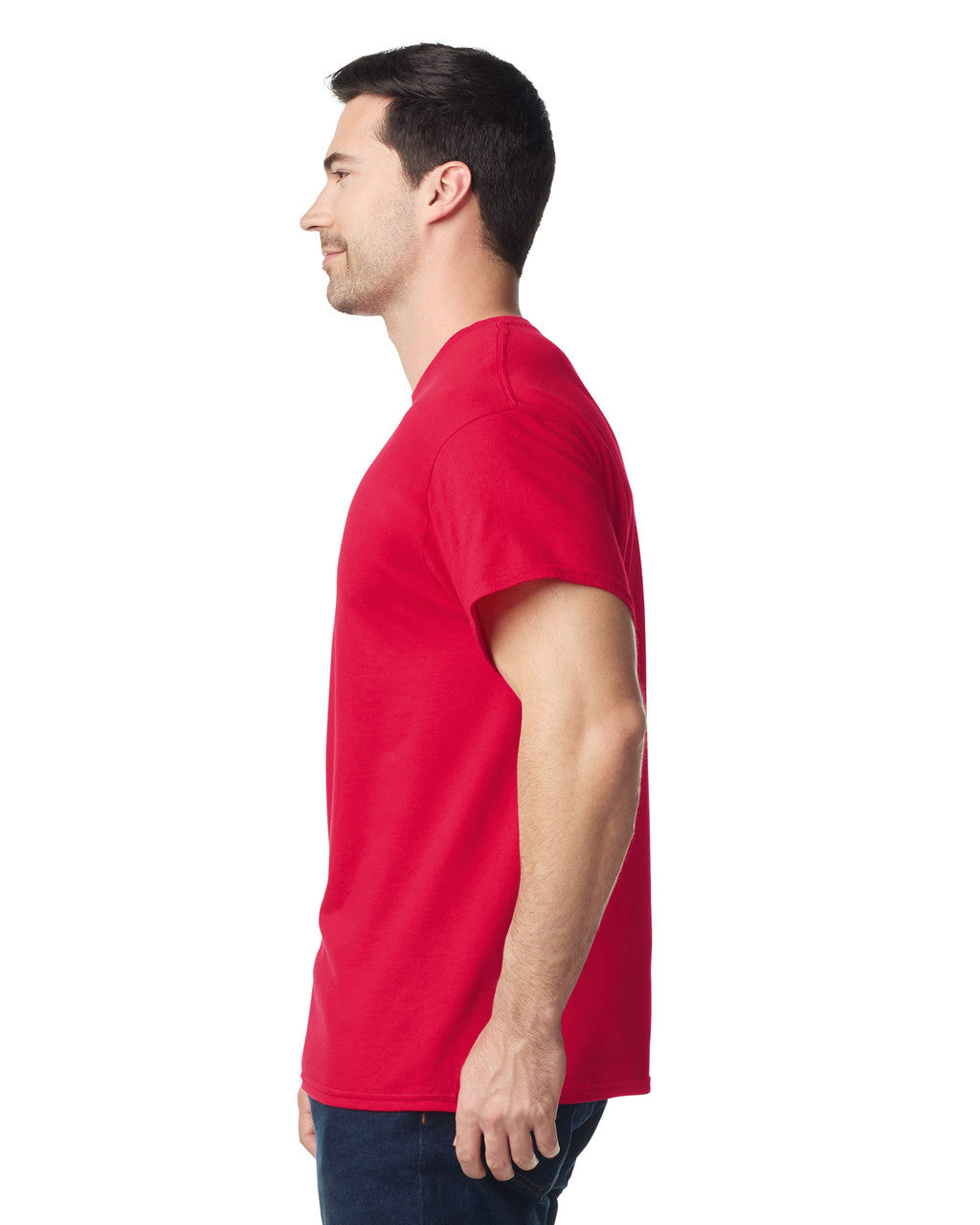 Gildan G500 Heavy Cotton T-Shirt - Red - model side