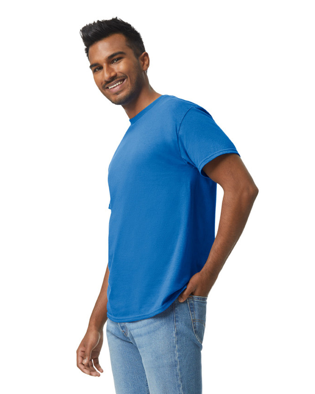 Gildan G500 Heavy Cotton T-Shirt - Royal - model side