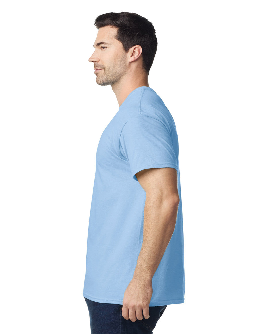 Gildan G500 Heavy Cotton T-Shirt - Light Blue - model side
