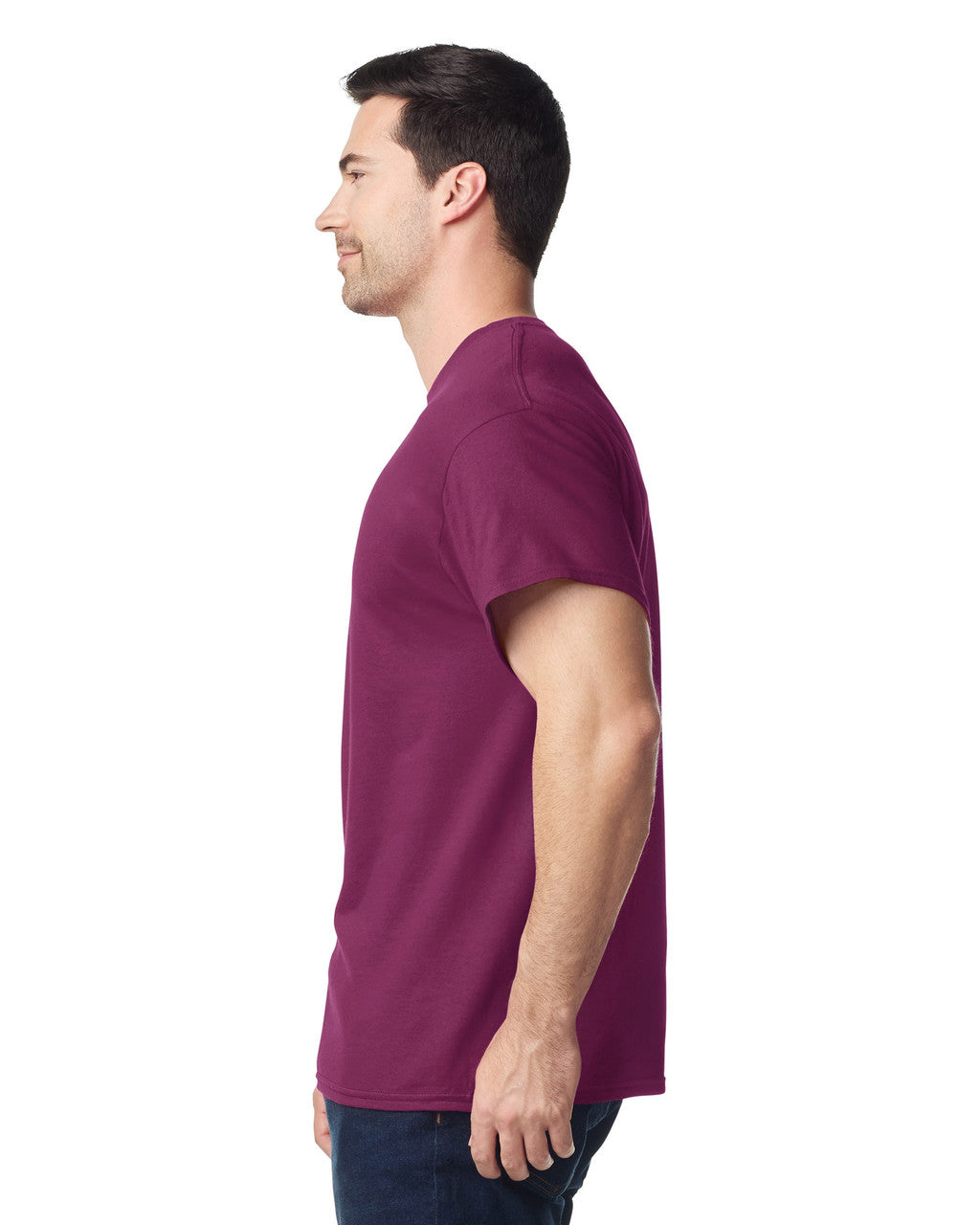 Gildan G500 Heavy Cotton T-Shirt - Maroon - model side