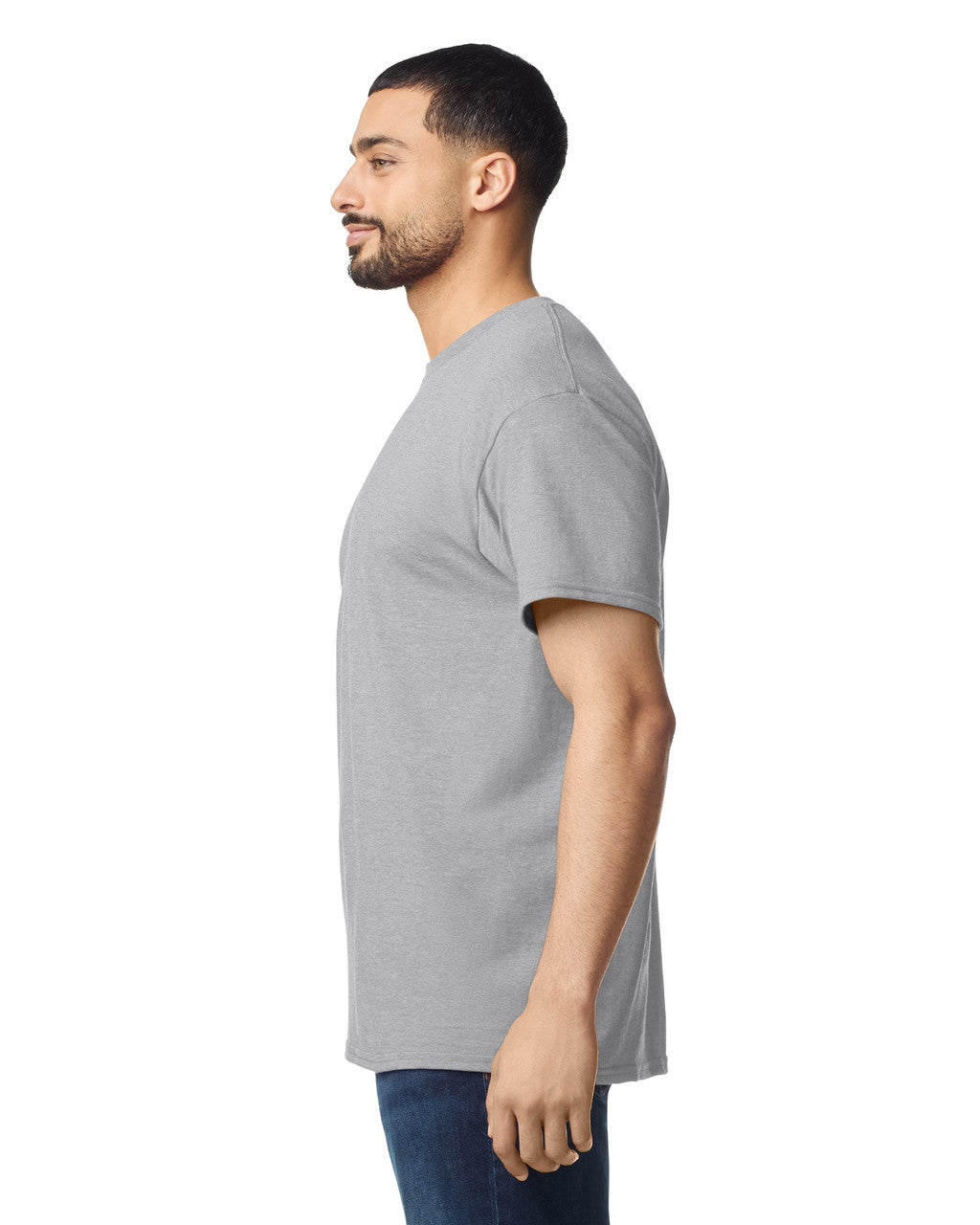 Gildan G500 Heavy Cotton T-Shirt - Sport Grey - model side