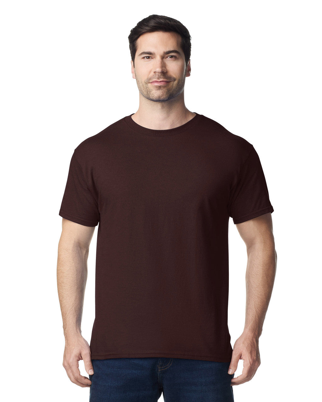 Gildan G500 Heavy Cotton T-Shirt - Dark Chocolate - model front