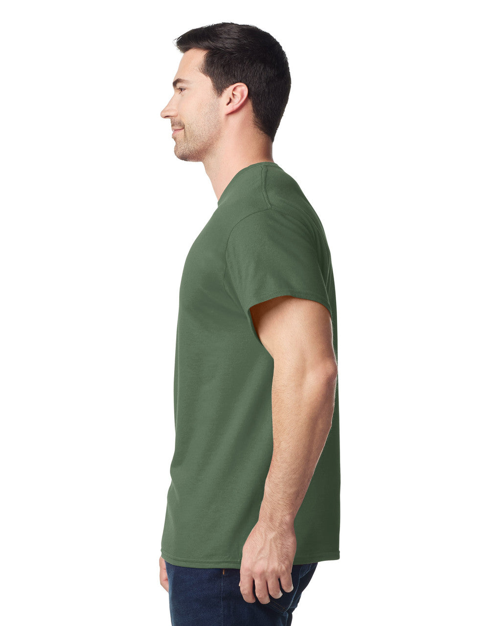 Gildan G500 Heavy Cotton T-Shirt - Military Green - model side