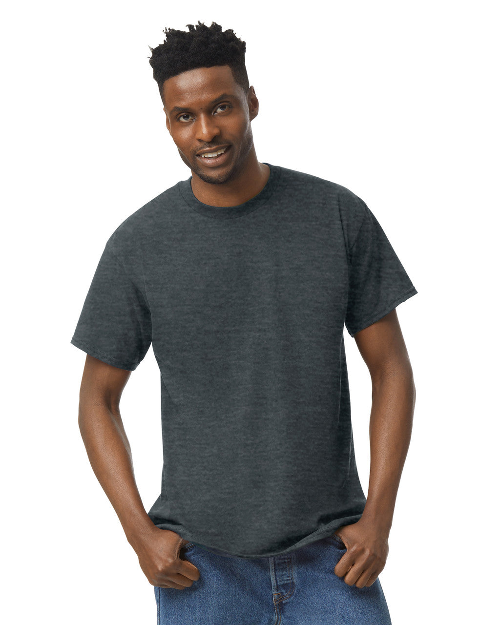 Gildan G500 Heavy Cotton T-Shirt - Dark Heather - model front
