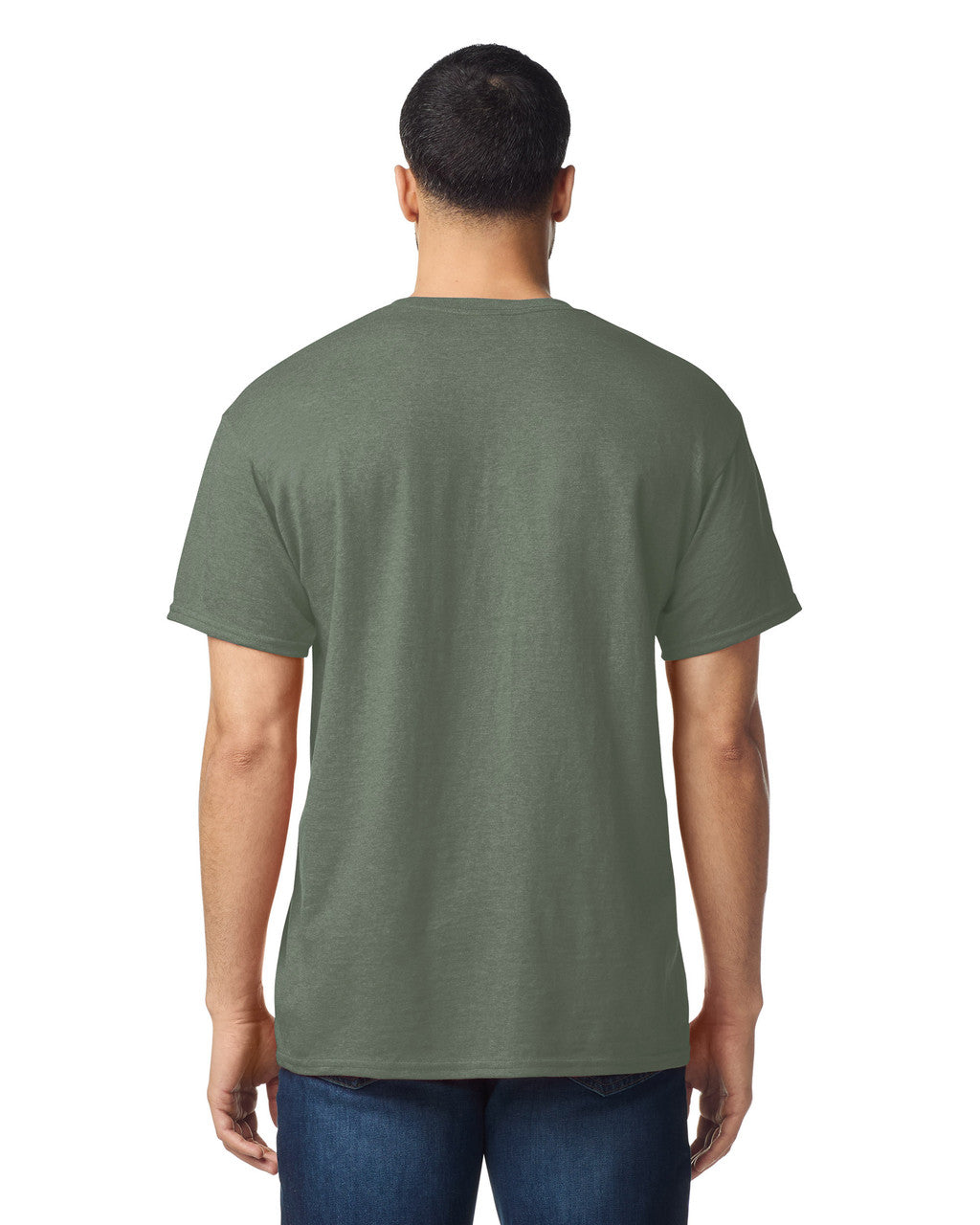 Gildan G500 Heavy Cotton T-Shirt - Heather Military Green - model back