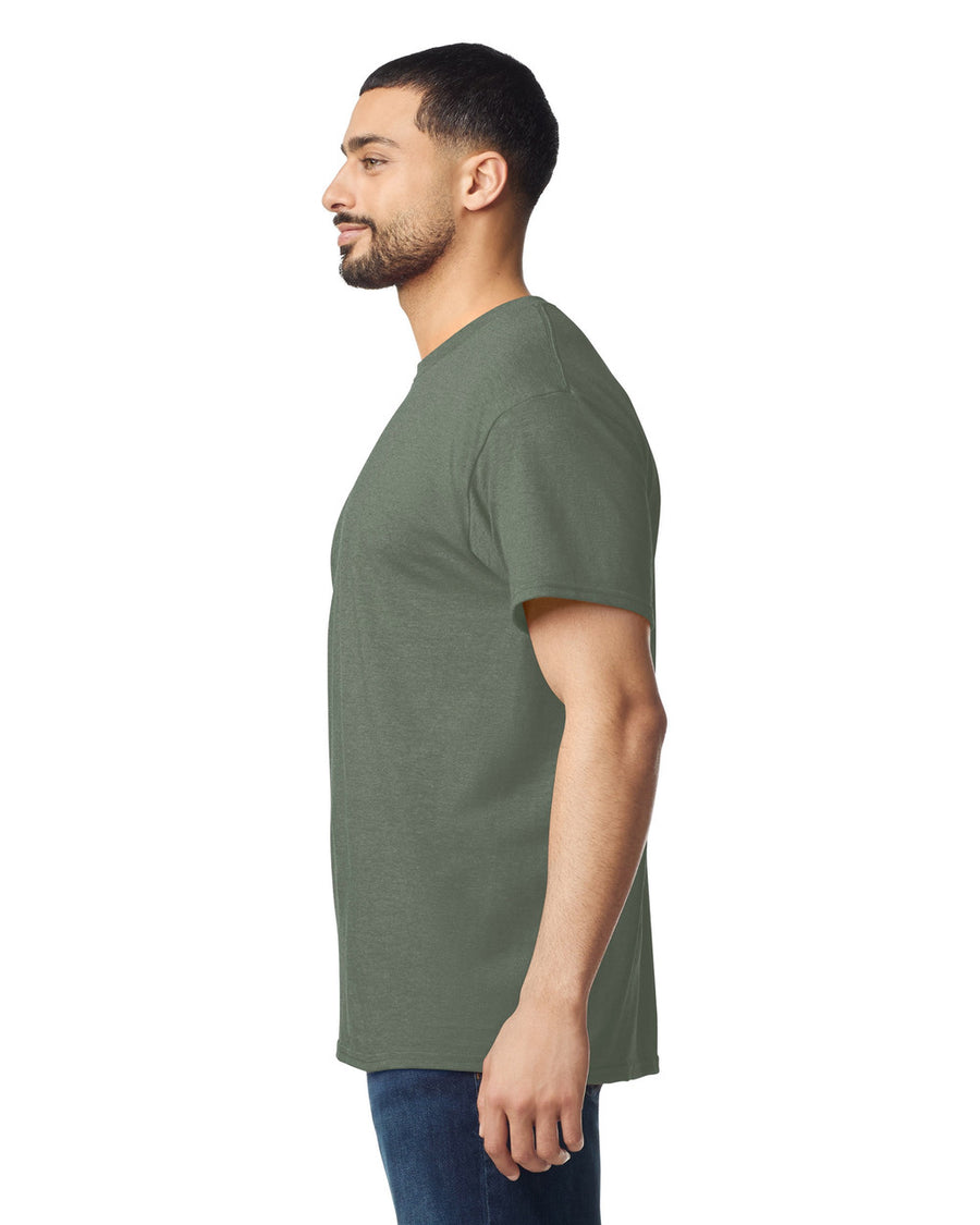 Gildan G500 Heavy Cotton T-Shirt - Heather Military Green - model side