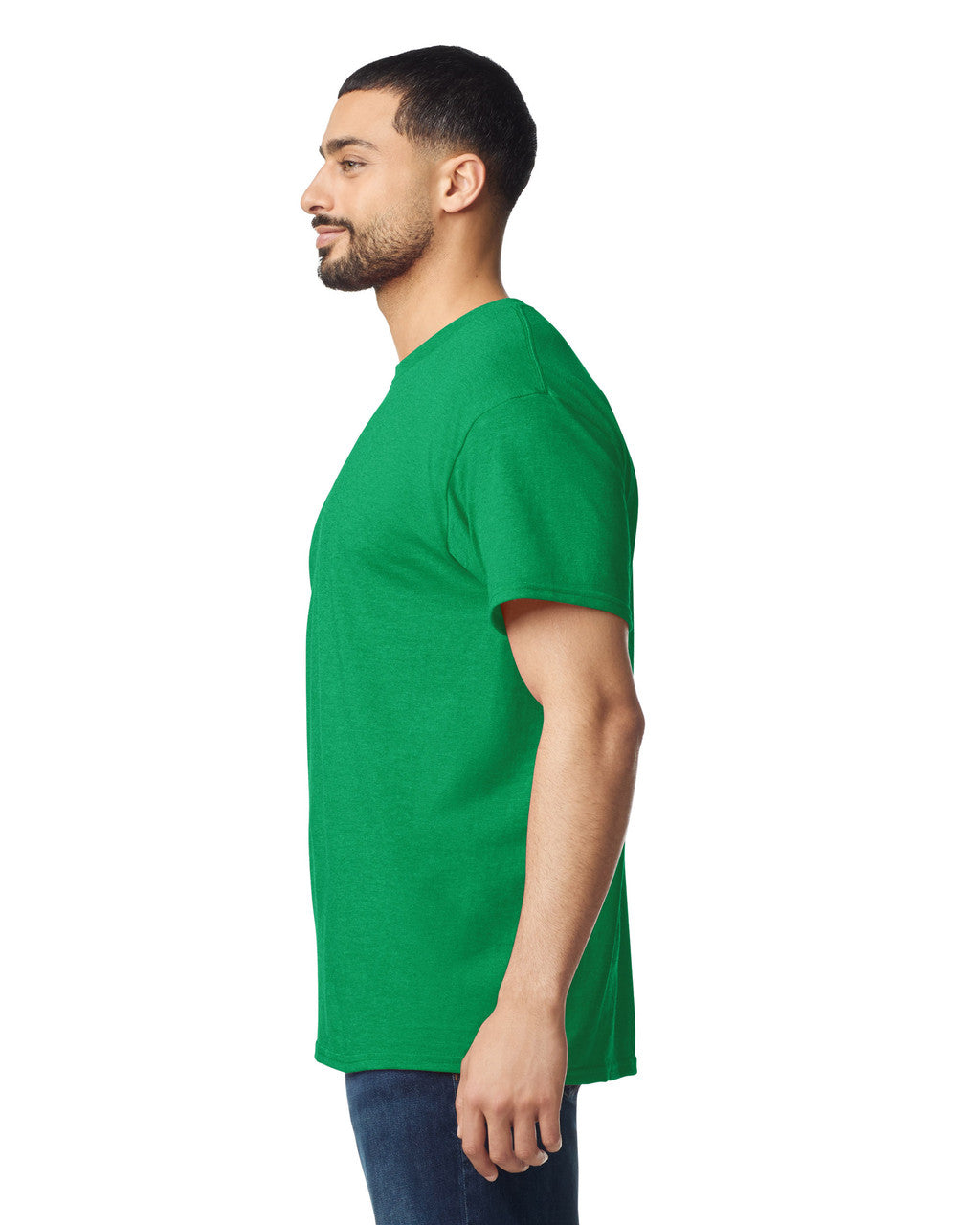 Gildan G500 Heavy Cotton T-Shirt - Antique Irish Green - model side