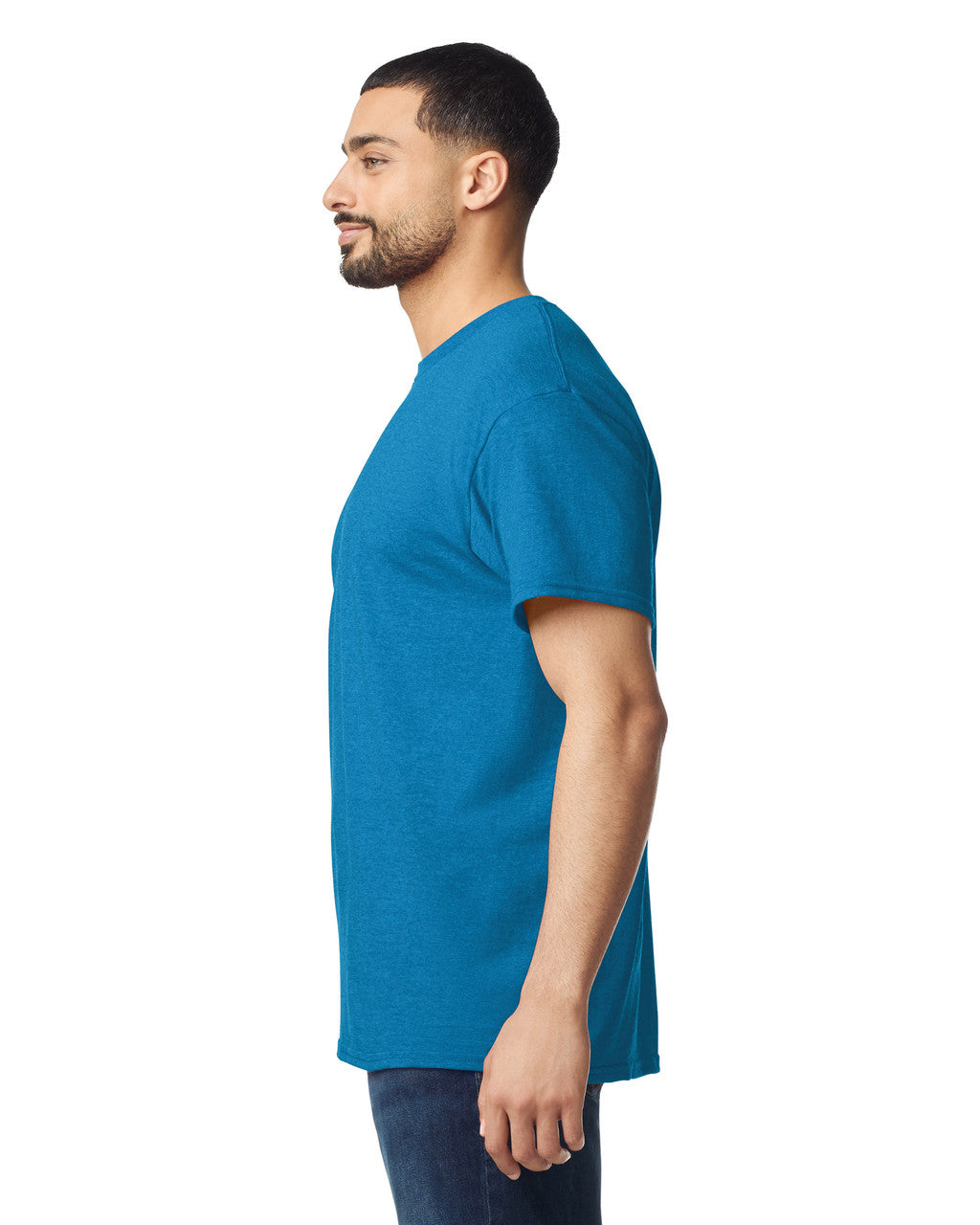 Gildan G500 Heavy Cotton T-Shirt - Antique Sapphire - model side