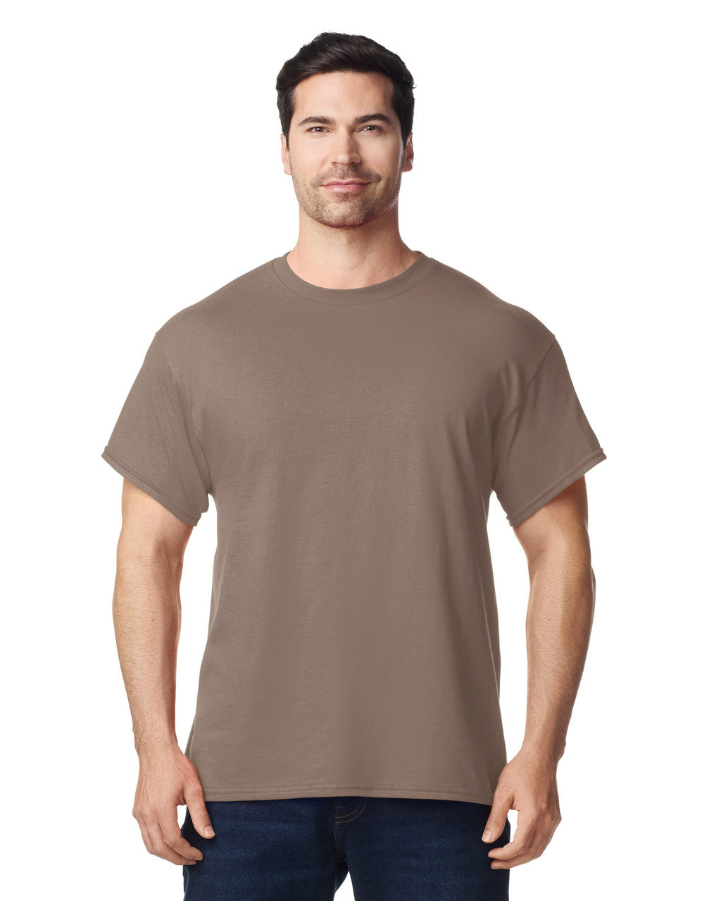 Gildan G500 Heavy Cotton T-Shirt - Brown Savana - model front