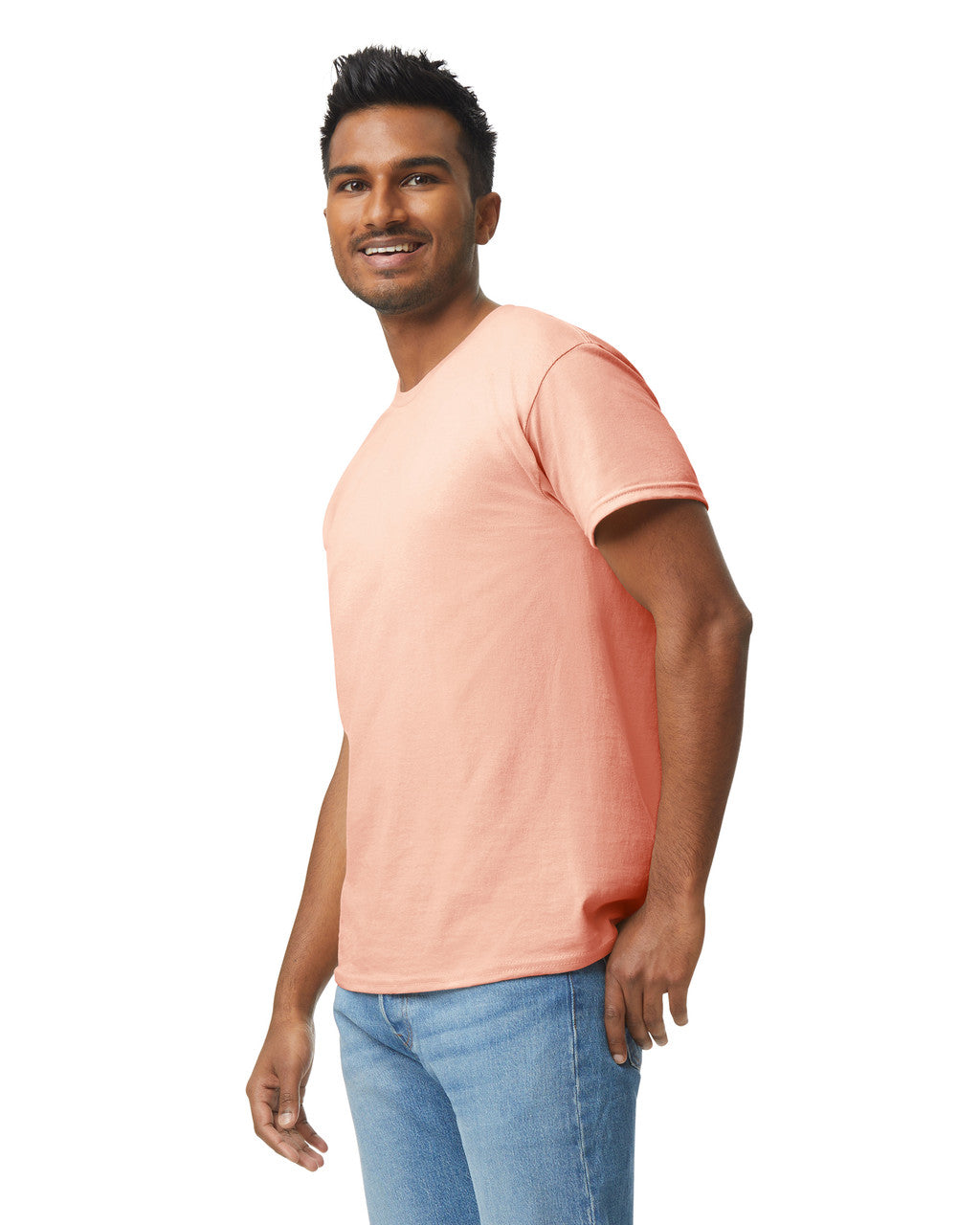 Gildan G500 Heavy Cotton T-Shirt - Dusty Rose - model side