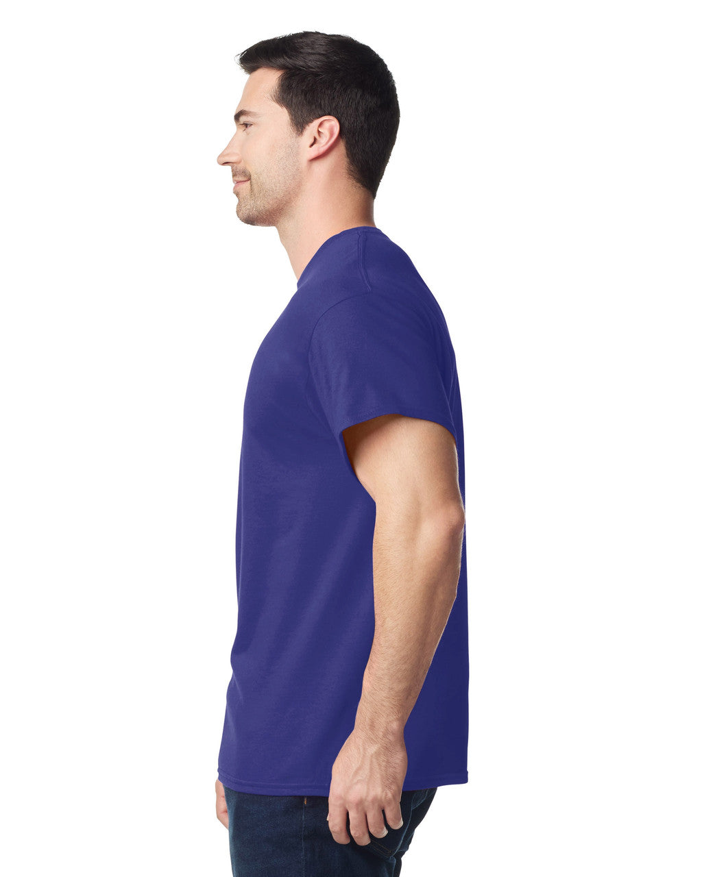 Gildan G500 Heavy Cotton T-Shirt - Cobalt - model side