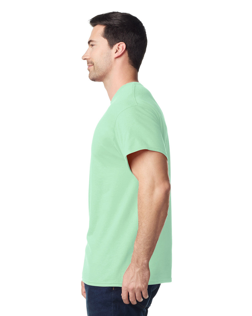 Gildan G500 Heavy Cotton T-Shirt - Mint Green - model side