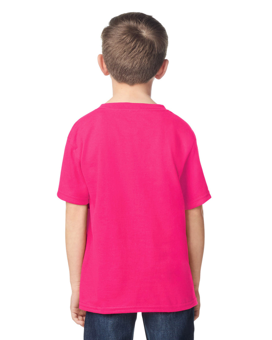 Gildan 5000B Youth Heavy Cotton T-Shirt - Heliconia - model back